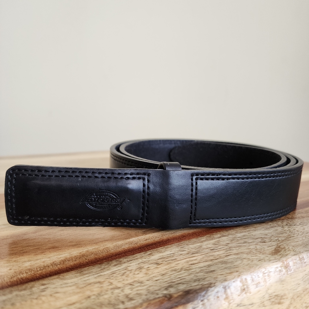 Dickies Black Leather No Scratch Buckle Work Belt XL 42-44 Mechanics